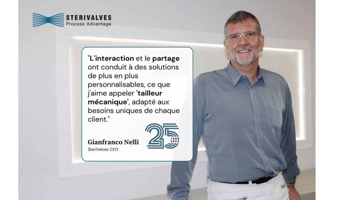 Entretien avec Gianfranco Nelli, PDG de SteriValves, à l’occasion du 25e anniversaire de l’entreprise